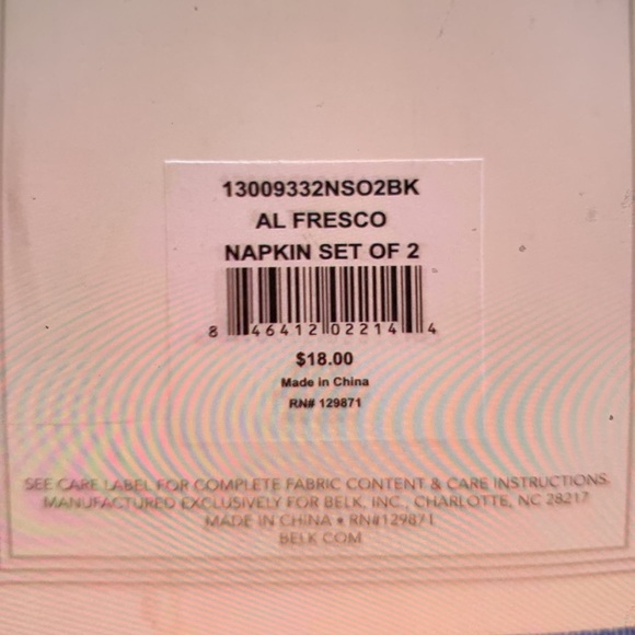 NEW ModernSouthernHome Al Fresco 4 Sets of 2 Napkins. 52% Cotton & 48% Polyester - Picture 3 of 12